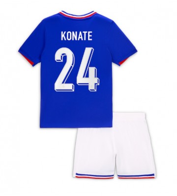 Frankrike Ibrahima Konate #24 Hemmakläder Barn EM 2024 Kortärmad (+ Korta byxor)
